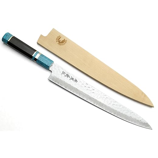 Yoshihiro Mizu Yaki Blue High Carbon Steel Black Forged Kiritsuke Japanese Multipurpose Chef Knife 10.5'' (270mm) RK
