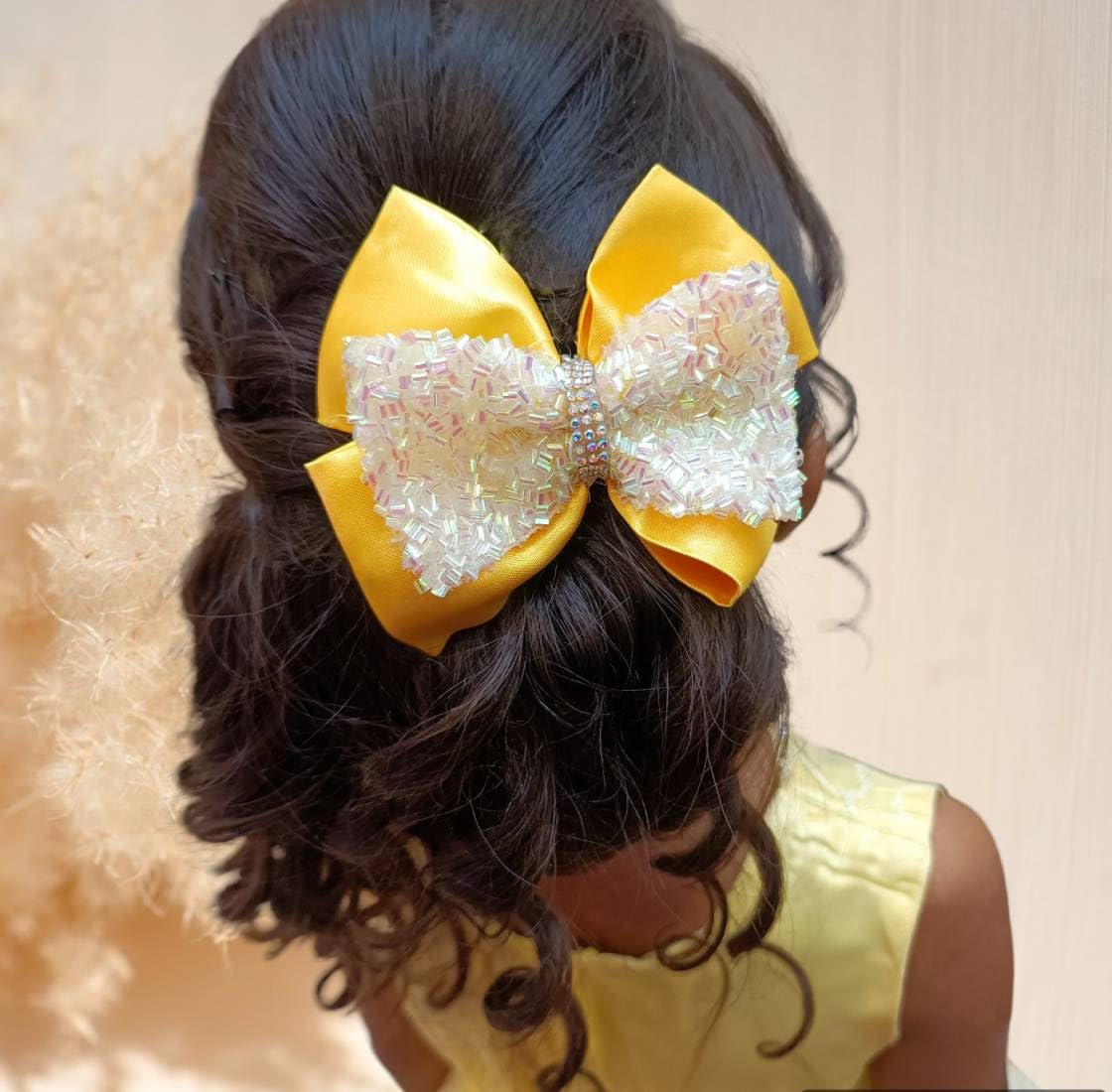 Frillz and Frolic Disney Princess Belle inspired Yellow and White Satin and Rainbow Reflection Double Bow hair accessory (3 inches) pin clip for girls - pack of 1 (B0CK5M1FGP) Amazon Price History, Amazon Price Tracker