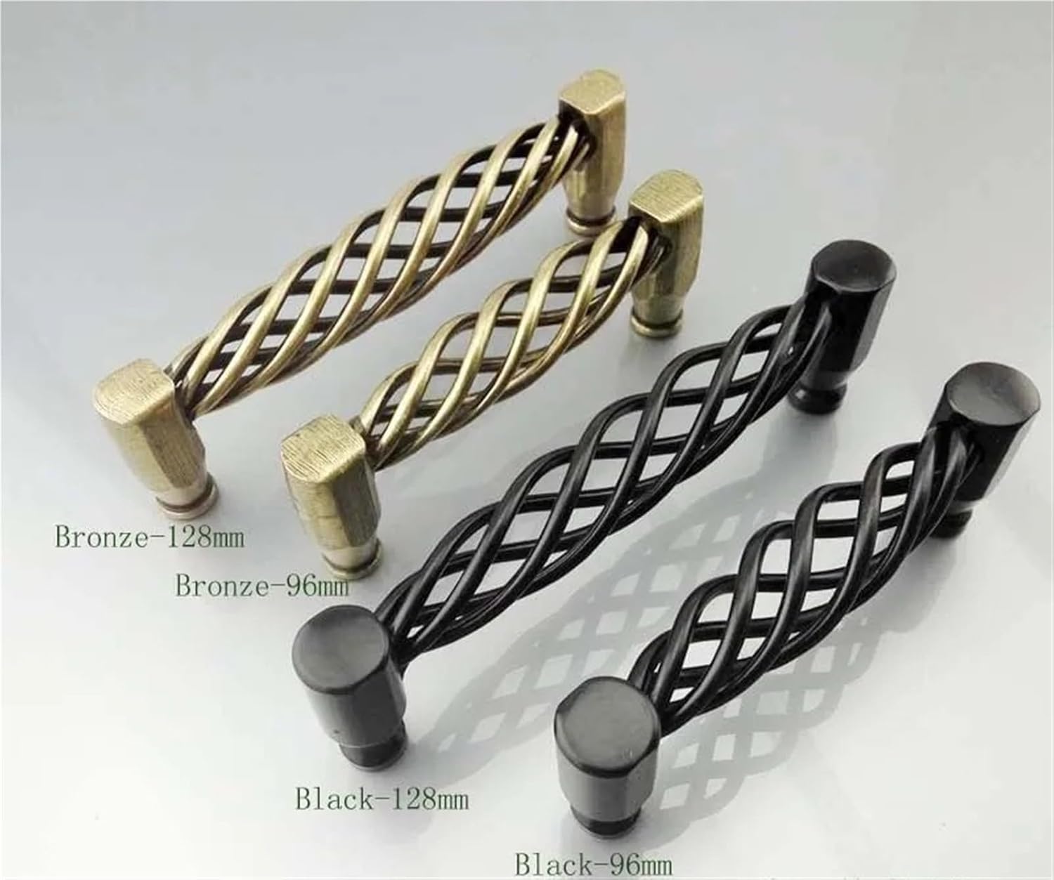 Furniture Hardware Handles Kitchen Cabinets Door Knobs Drawer Wardrobe Dresser Cupboard Pull Handle 2Pcs(Bronze96mm)