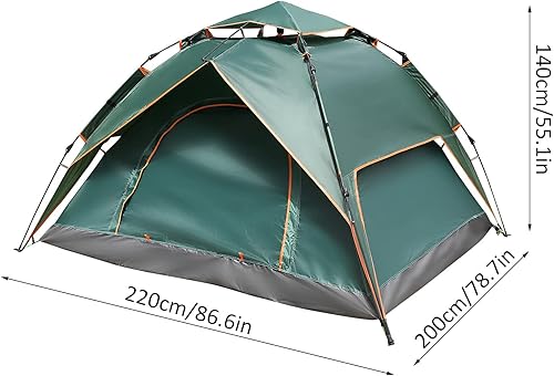 Miniatura 3 de Drfeify Waterproof Pop Up Camping Tent for Outdoor Hiking 4 Person, Automatic Portable Tent for Backpack Traveling and Beach Party