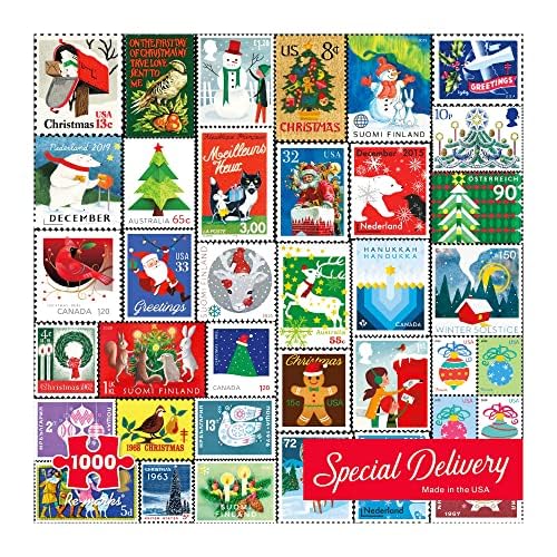 Re-Marks 1000-Piece Christmas Collage Puzzle, 26.75 x 19.25 Inches, Berry, All Ages