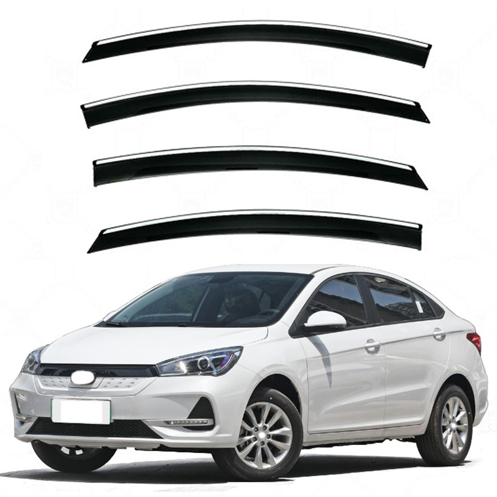 Ydlydl Black Wind Deflectors For Sinogold Junxing Mk1 2022-2025 Ventilated In Rain Side Window Sun Rain Guards Window Visor Car Accessories Window Visors