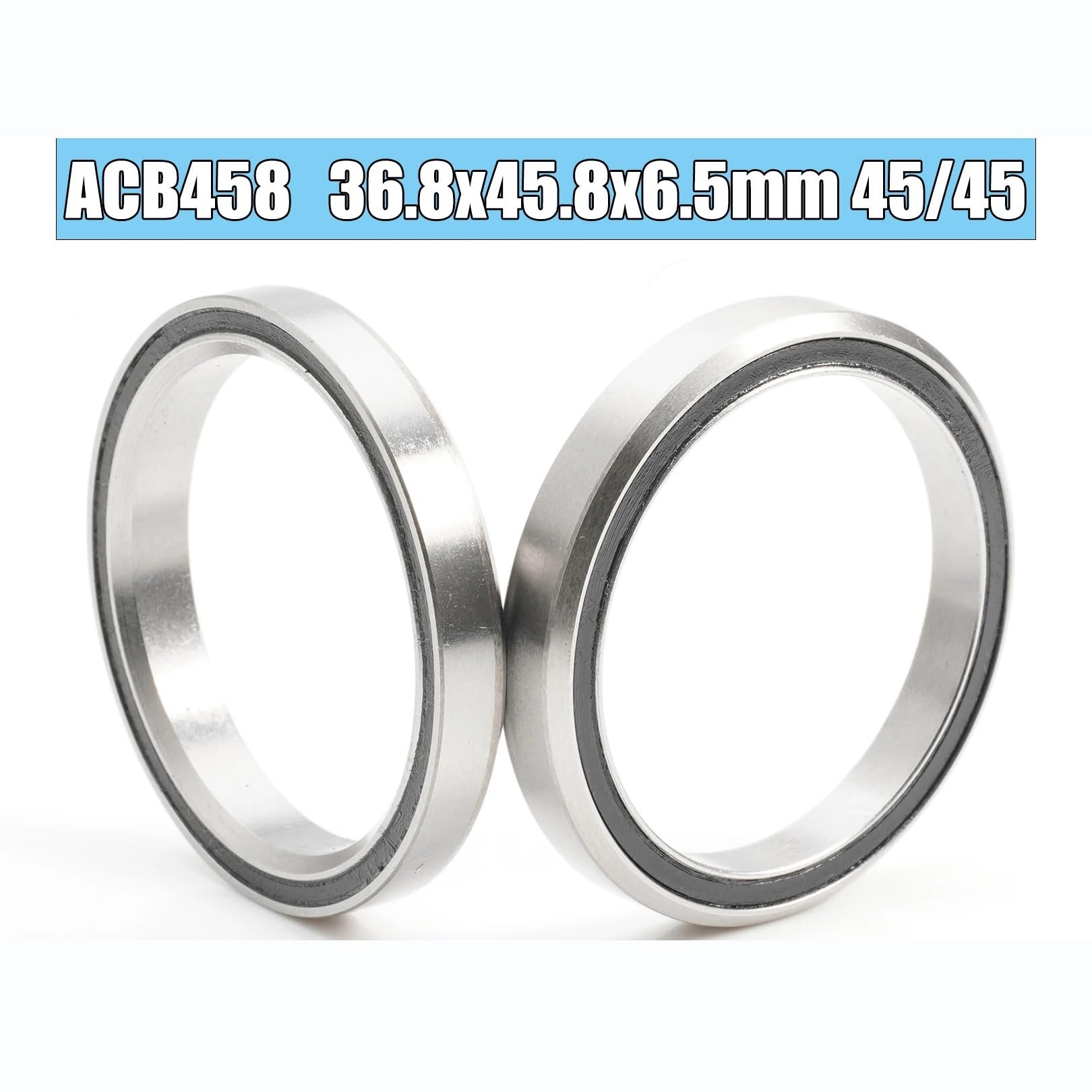 Roulement conique supérieur inférieur ACB458 36,8 x 45,8 x 6,5 mm, 45/45 degrés, acier léger, 2 pièces