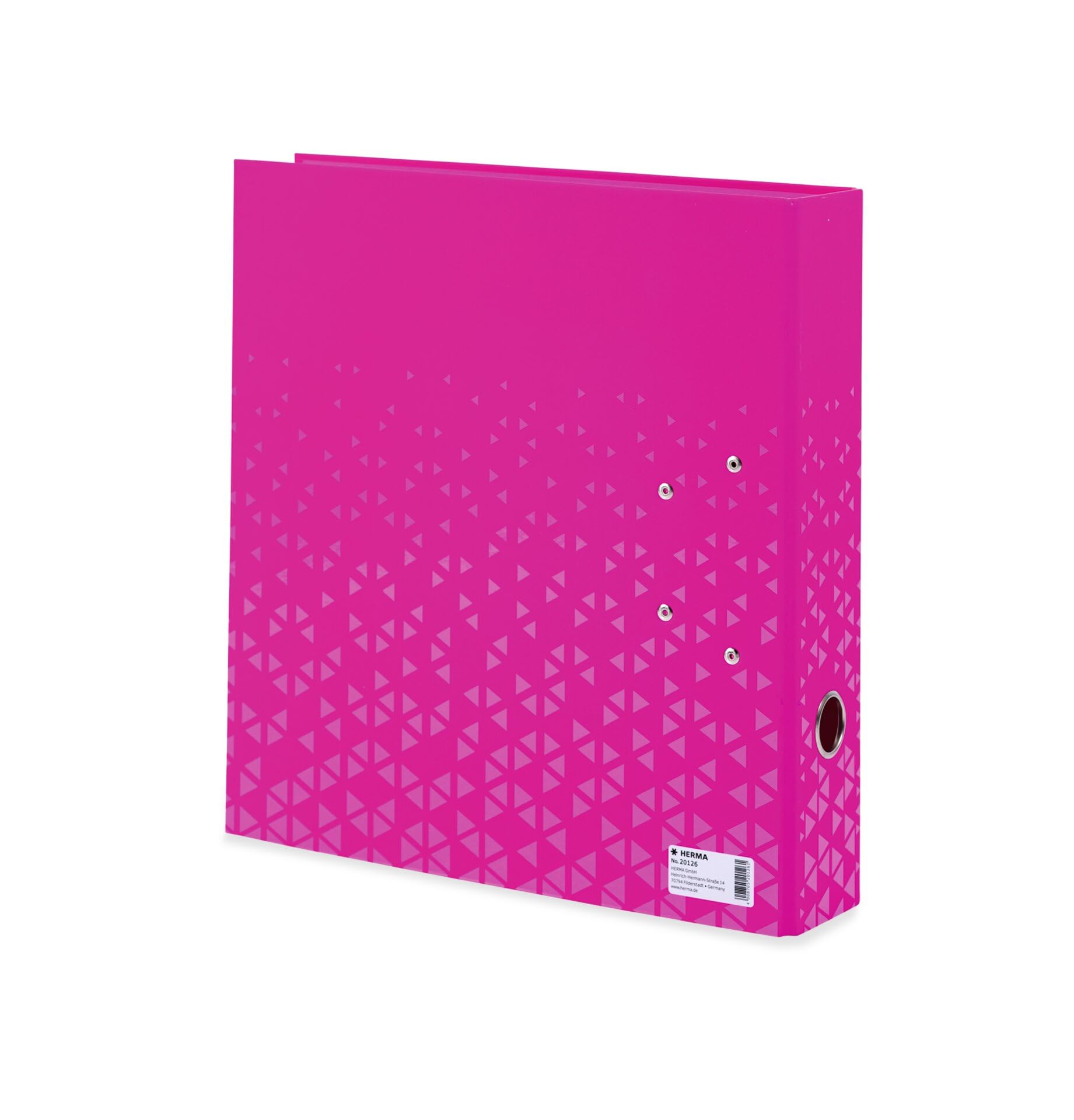 HERMA Ordner A4 Farbe Pink Set, 5 Stück, 7 cm breit, Kinder Ringordner mit Muster, einfarbiger Aktenordner mit glänzender Veredelung und Innendruck für Jungen und Mädchen