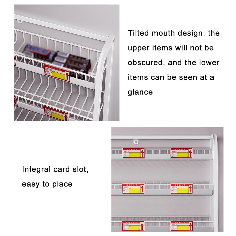 5-stöckiges Metall-Snack-Display mit Preisschild-Halter, Tisch- und Bodenständer für Kaugummi, Getränke und Snacks, perfektes Schaufenster für den Einzelhandel