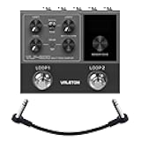 Looper Pedal Dual Track Stereo Looper for Guitar, Bass, Keyboard, Vocals Drum Machine 99 Project Storage spaces Software Support VLP-200(Included 1 PCS Additional 15 CM TS Cable)