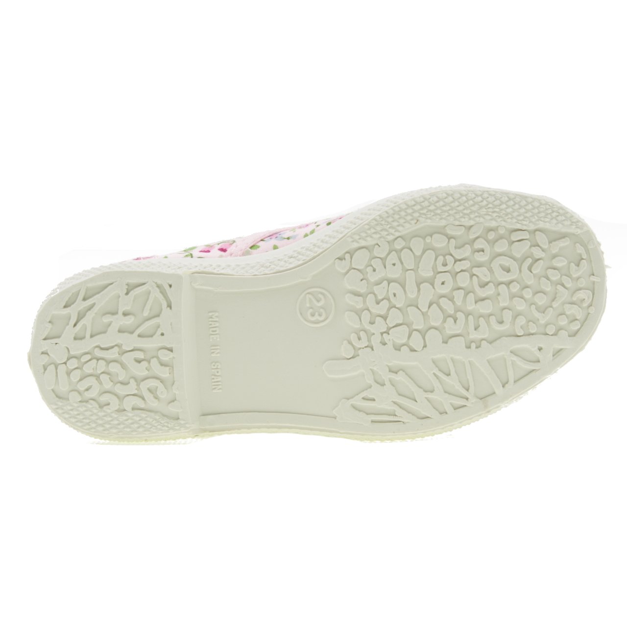 Natural World Scarpa in Cotone Fondo CAUCCIU Elastica Fiori 471505 Bianco