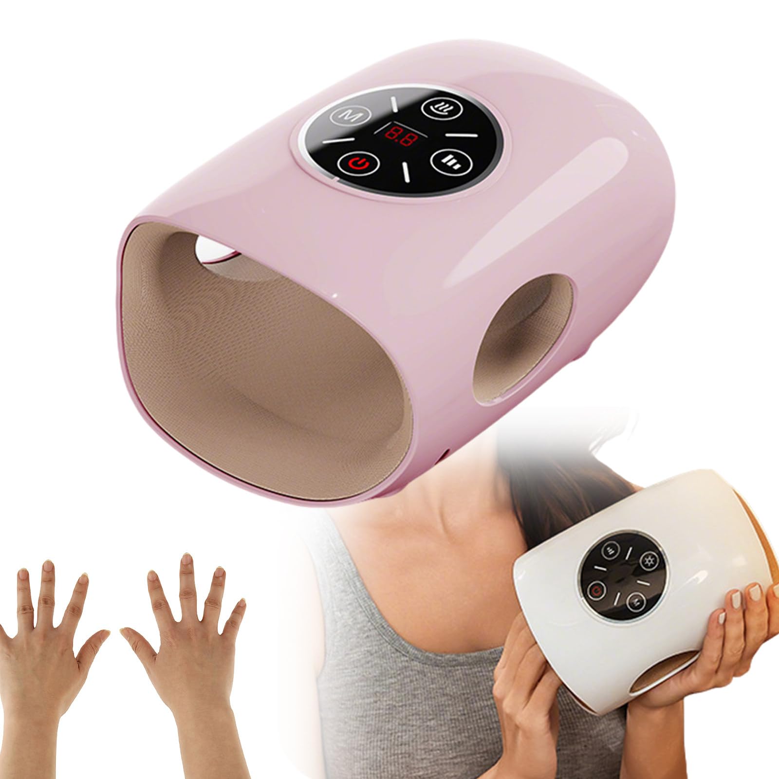 Massaggiatore Elettrico per Mani Senza Fili a Pressione multilivello con Calore e Compressione, Sollievo dal Dolore, 3 modalità, apparecchio per Massaggio