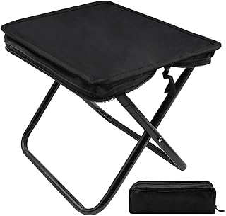 Taburete Plegable Portátil, 28,5×24,5×26,5cm Silla Plegable Ligera para Camping, Banco Plegable Portatil para Pesca Senderismo Picnic y Exterior