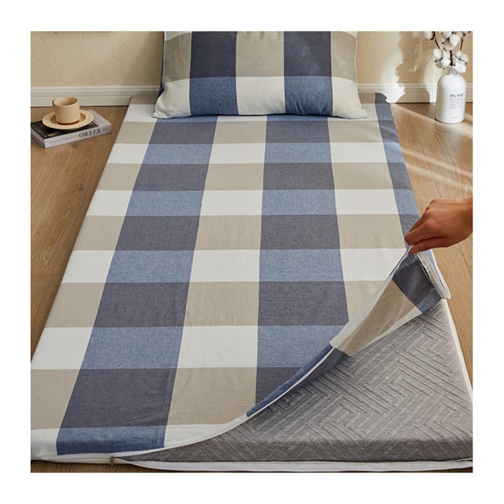 Funda de futón de algodón lavado transpirable 150x200 cm para protector de colchón japonés