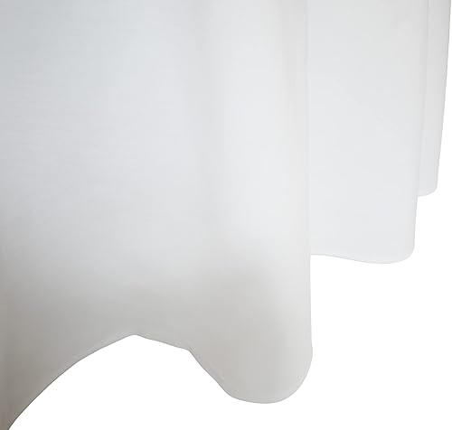 Miniatura 2 de Weavric Mantel redondo, 72 pulgadas, lavable, reutilizable, sin arrugas, mantel de lino blanco para mesa circular, ideal para cocina, hotel,