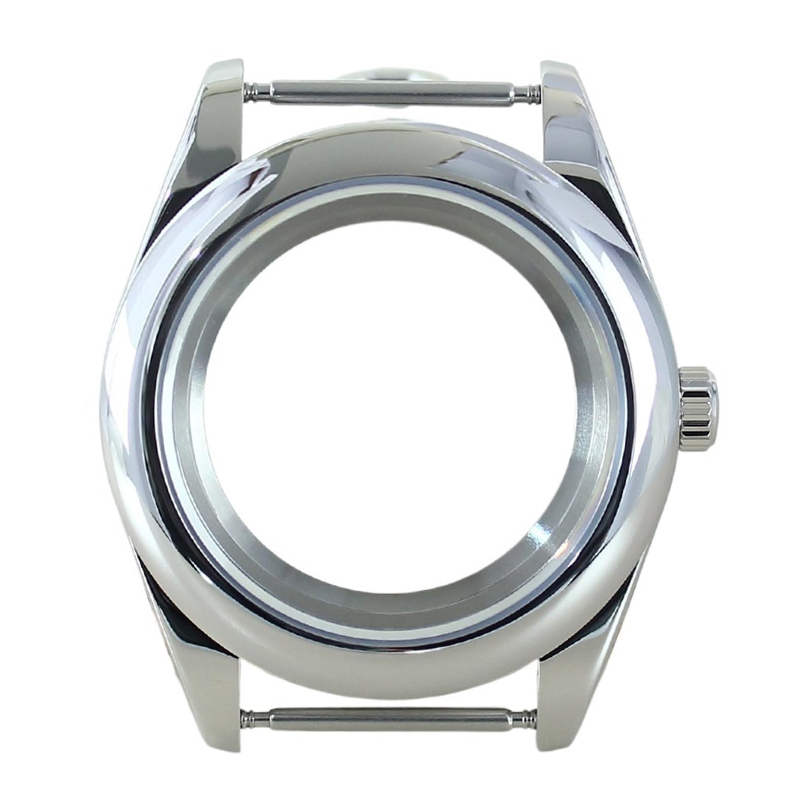 1 szt. 39 mm zaokrąglona koperta zegarka ze stali nierdzewnej, bransoleta szkła szafirowego do zegarków NH35, NH36, NH38, NH34, tarcza 28,5(No strap 18)