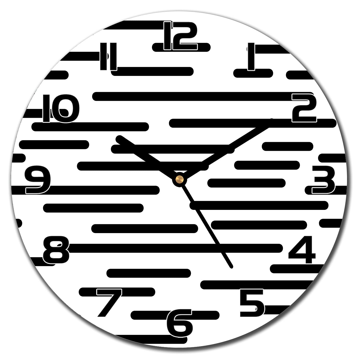 Horloge moderne en verre de sécurité impression géométrique haute définition 30 cm