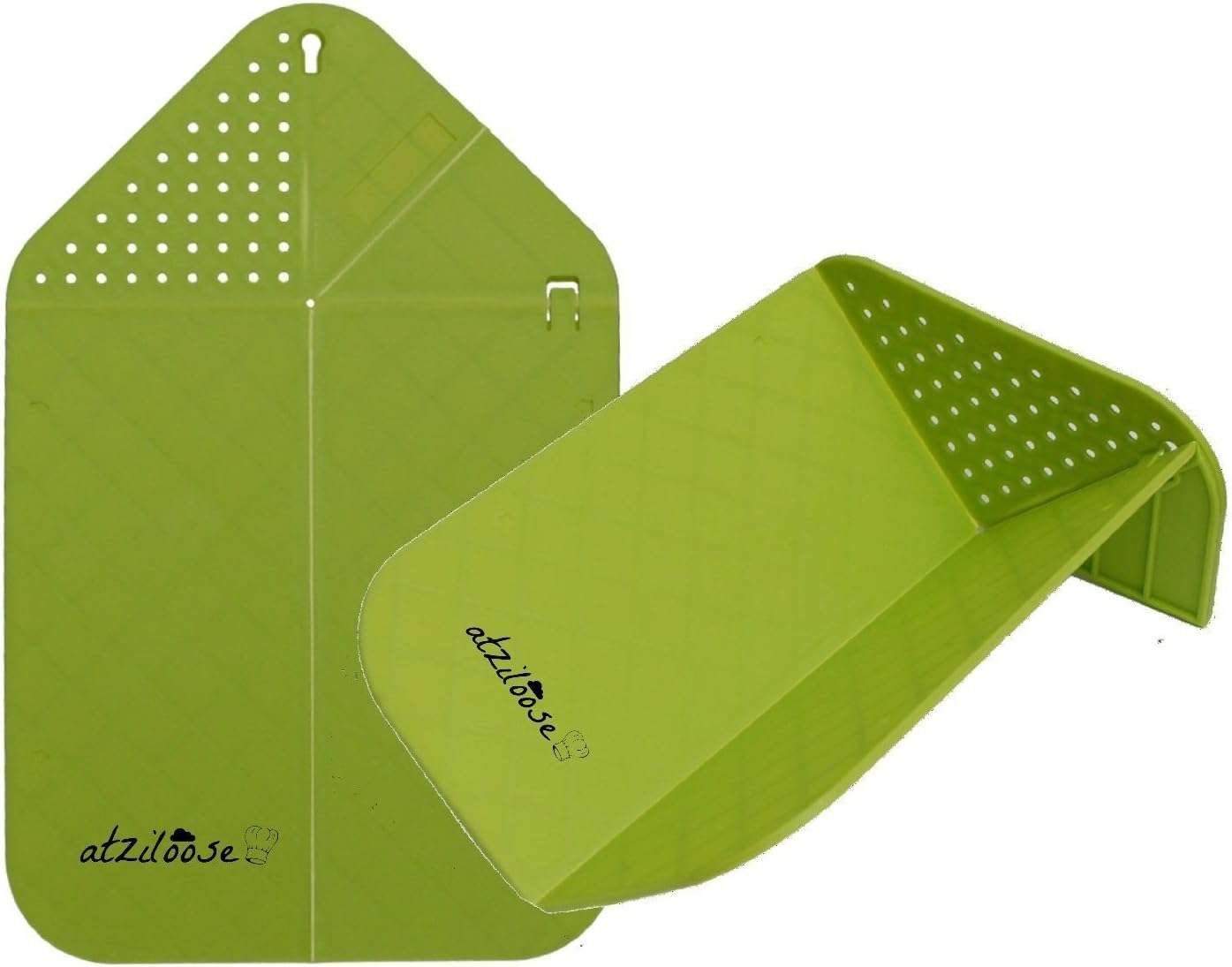 Cutting Board Plus Colander 2 in 1 Chopping Board with Integrated Strainer (Green) Christmas Gifts for Her