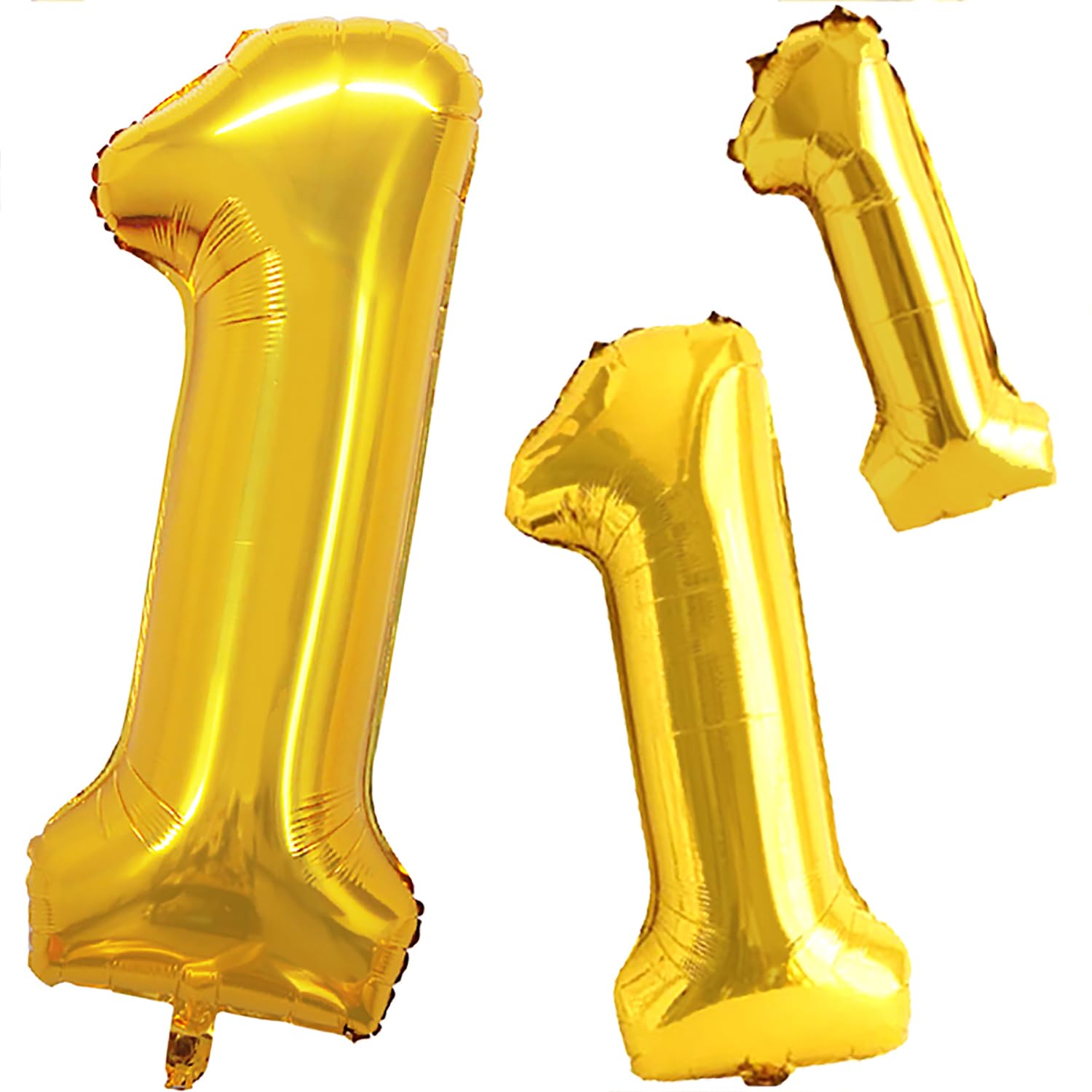 GOER Gold Foil Balloons Number 1,Huge Number Balloons for 1st 11st Birthday Party Supplies Anniversary Decorations(3 pcs,42 inch,32 inch,16inch)