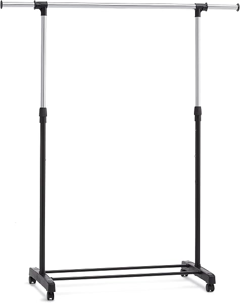 Amazon Basics Portant à vêtements sur roulettes, chrome, 91.5-145cm x 42cm x 134-161 cm - 4