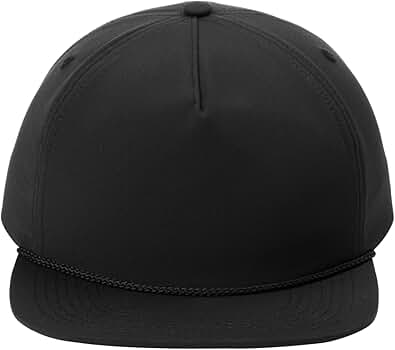 Port Authority 5-Panel Poly Rope Cap Black/Black at Amazon Men's