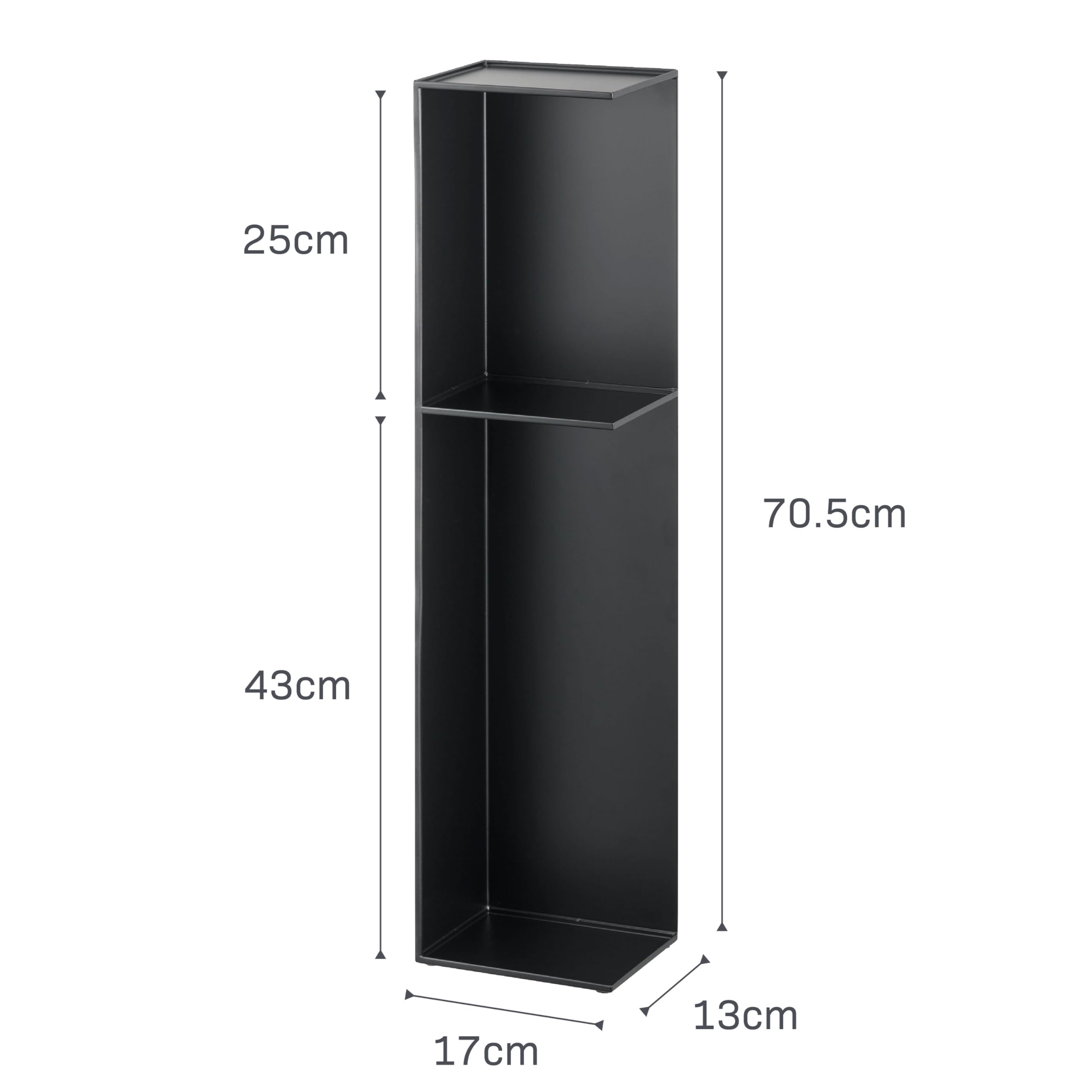 Yamazaki 3510 Tower smukły stojak toaletowy, L, czarny, stal, minimalistyczny design, 13 x 17 x 70,5 cm (dł. x szer. x wys.)