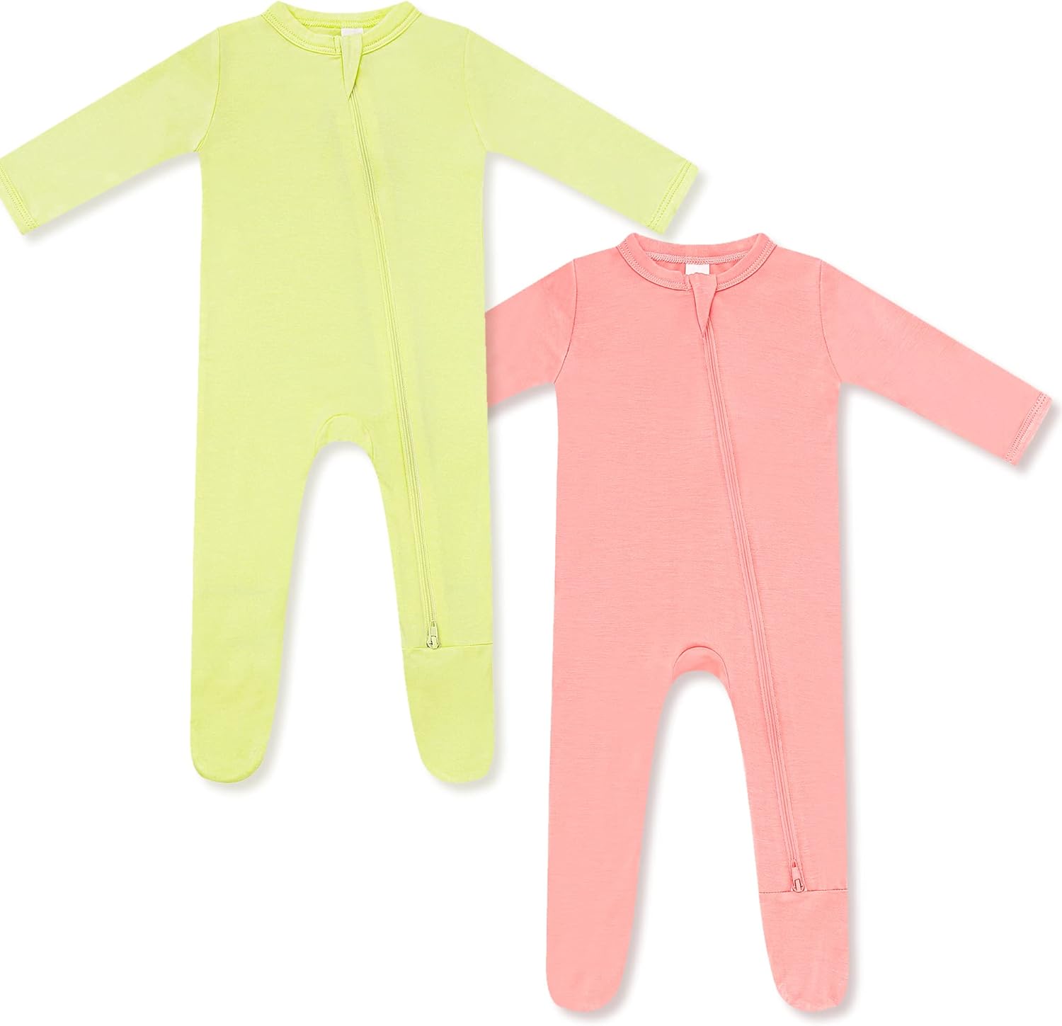 HAPIU Rayon from Bamboo Baby Footed Pajamas, 2 Way Zipper YKK, Footie for Baby Boy Girls, Newborn-24 Months