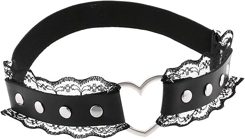 Miniatura 3 de Liguero de encaje para mujer, liguero ajustable en forma de corazón, ligas góticas punk, 2 piezas