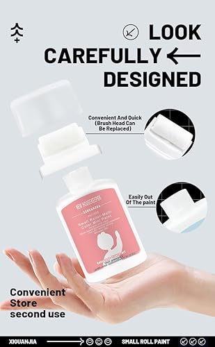 Miniatura 3 de Brocha de pintura de rodillo pequeño para pared, cepillo de rodillo pequeño para pintura de pared para pared seca de yeso y concreto (2 unidades,