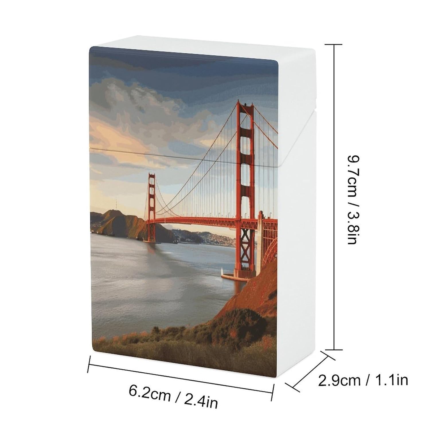Golden Gate Bridge Plastic Cigarette Case King Size for Men Women image 2