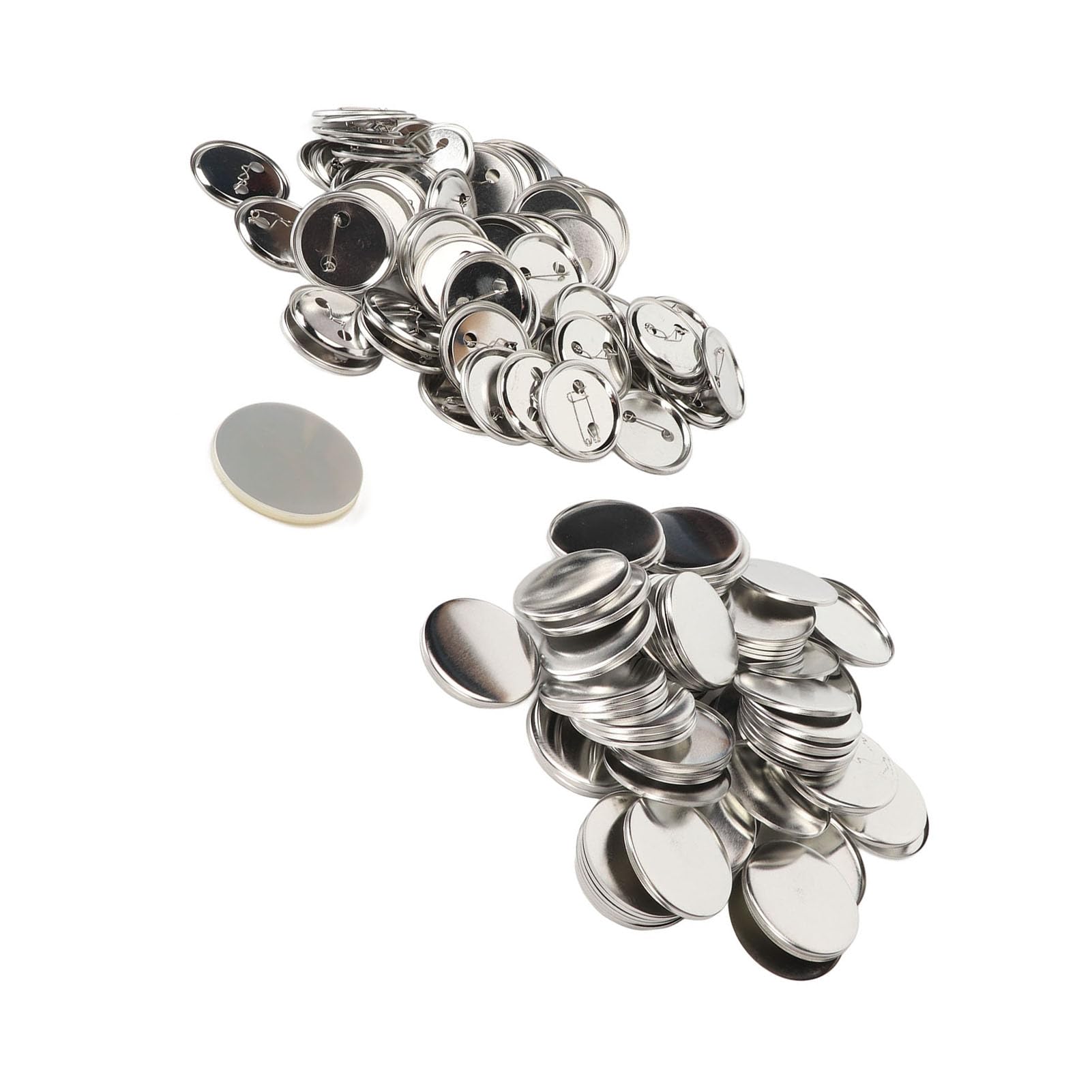 Pin Back Button Parts Durable Metal Round Badge Button Kit for DIY Craft Projects 100 Sets Iron Material (50MM)