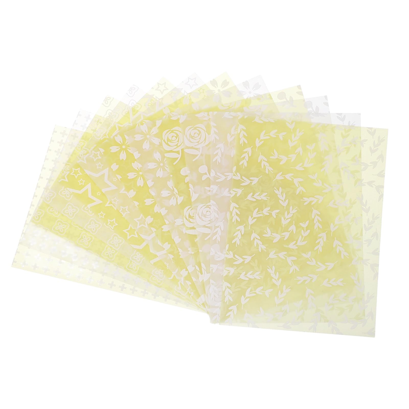 sourcing map 12 Sheets Scrapbook Textured Paper, Yellow Scrapbooking Paper with Translucent Pattern Sheet for Scrapbook Planner Book Card Junk Journal Supplies Card DIY Project, 3.9x5.5 Inch