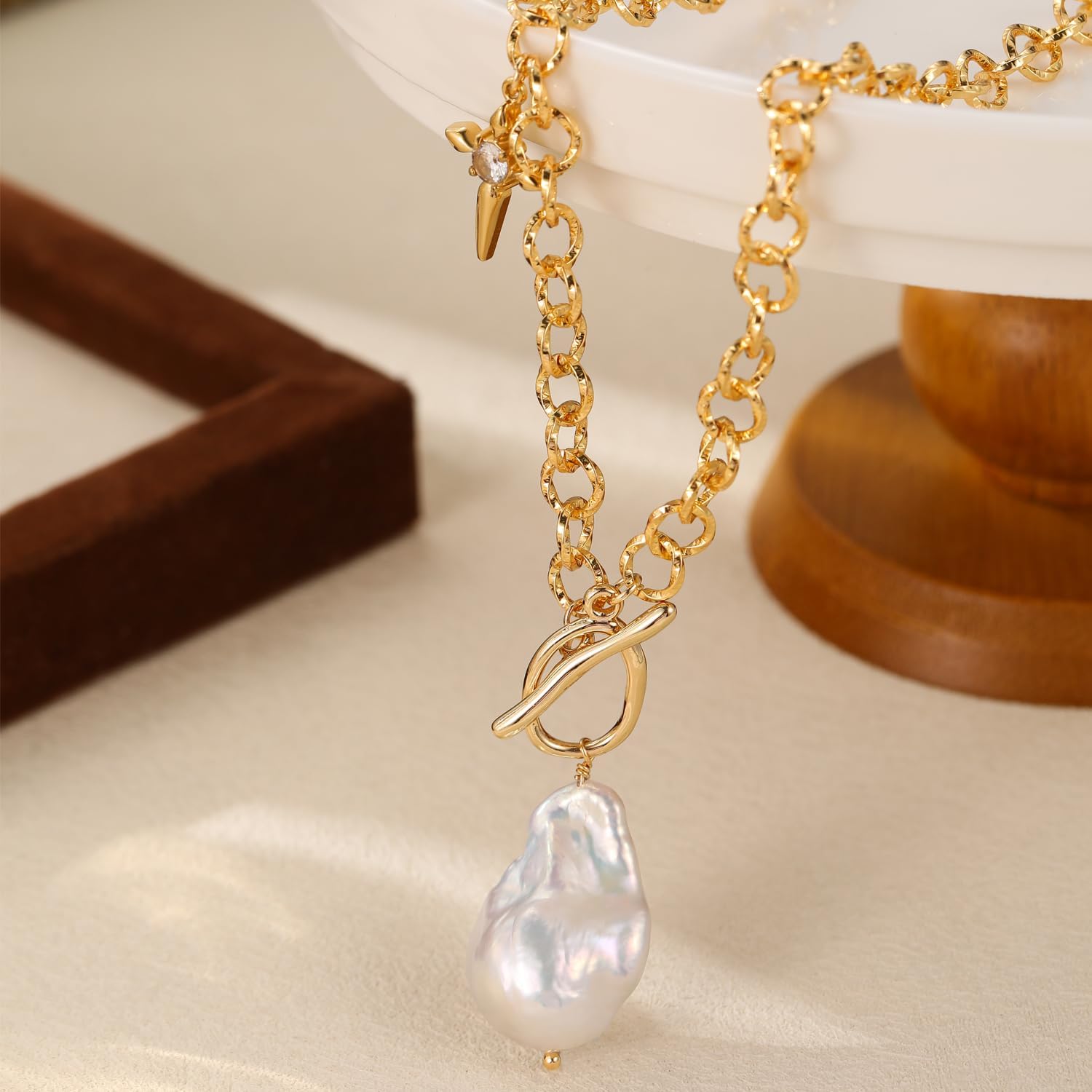 Freshwater Baroque Pearl Necklace; Pearl Necklaces for Women; Pearls Pendant Necklace for Men and Women - Image 2