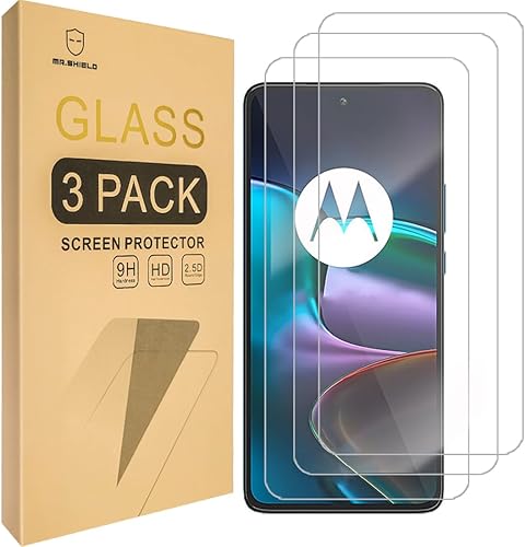 Mr.Shield Paquete de 3 Protector de pantalla para Motorola Edge 30  Moto Edge 30 vidrio templado vidrio japonés con dureza 9H con reemplazo de por