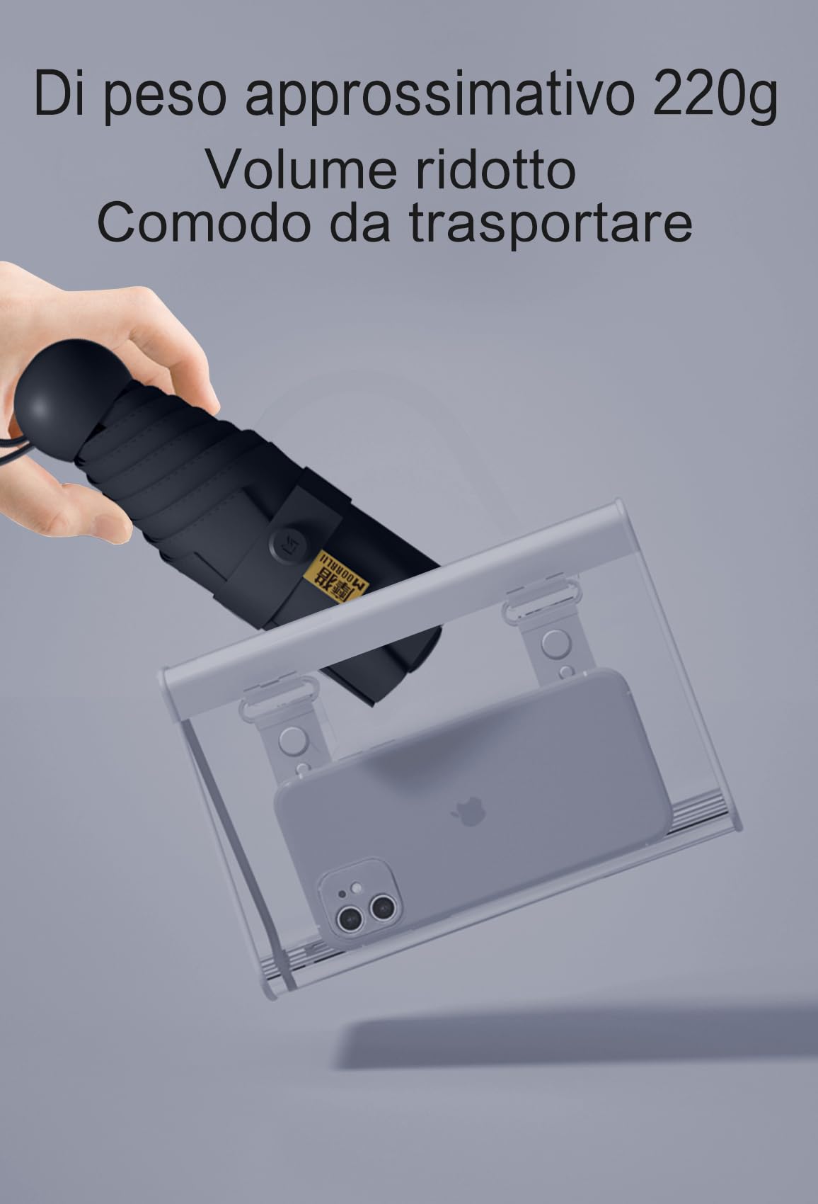 Moorrlii Travel Mini Ombrello per Borsa Con Caso-Piccolo Compatto Ombrello UV Protezione Sole-Leggero Piccolo Ombrello Tasca Con Caso Per Donne, Ragazze