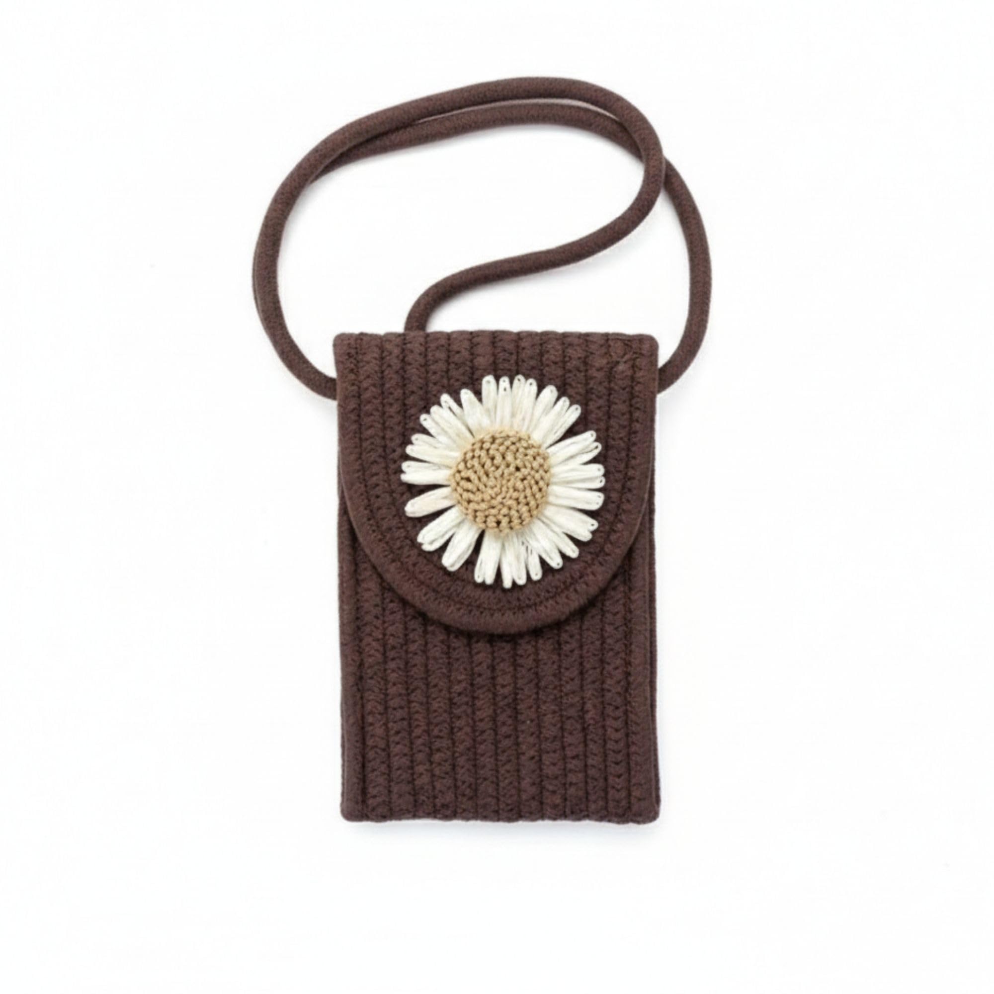 THE HOME ROOTS WOVEN MOBILE POUCH SLING BAG FOR WOMEN | FLORAL DESIGN CROSSBODY PHONE BAG WITH STRAP & SECURE FLAP CLOSURE | LIGHTWEIGHT MINI PURSE FOR TRAVEL, SHOPPING & DAILY USE-image-23