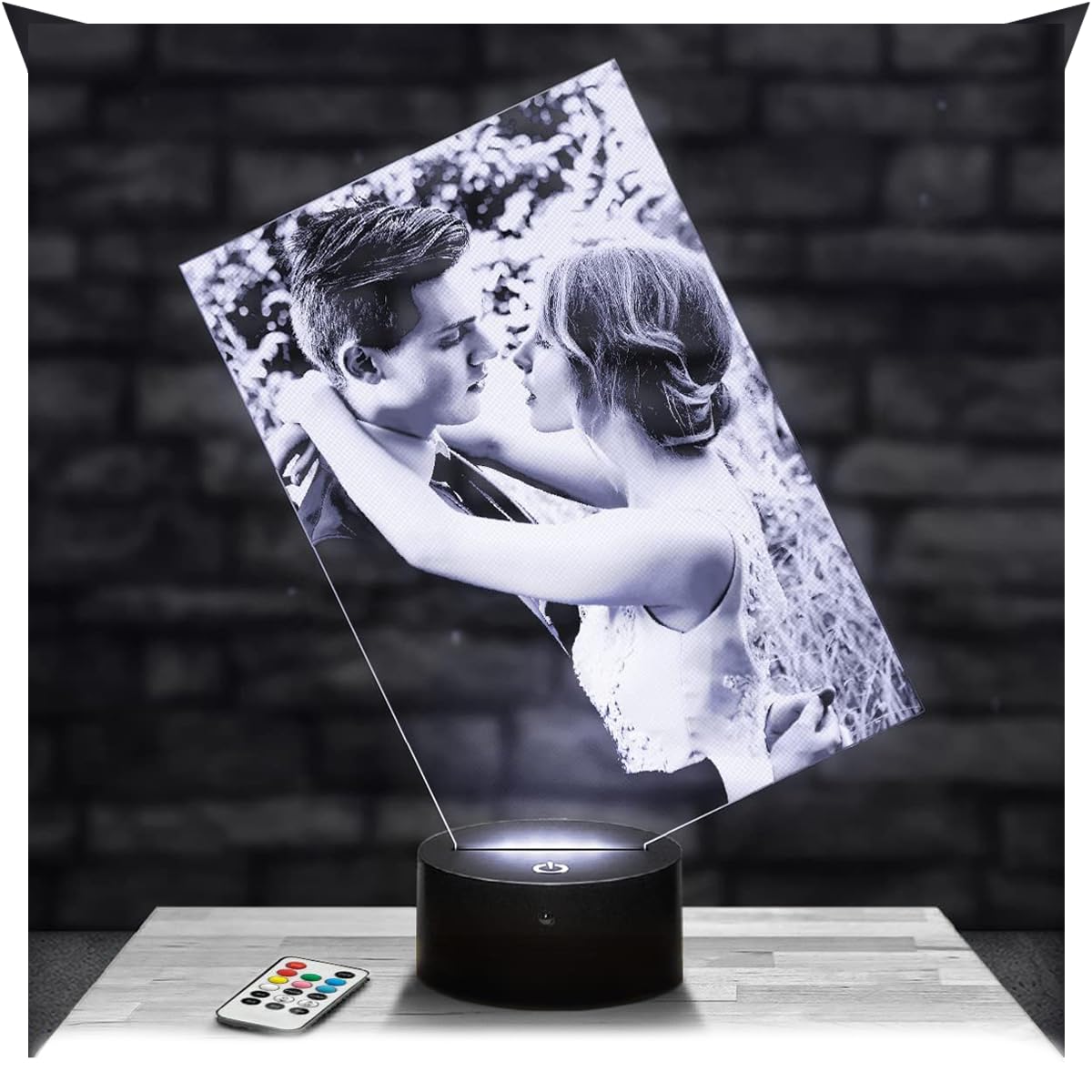 Lampephoto.fr, Personalised lamp with Photo, for Interior Home Decoration, Photo Decor, Photo lamp ambiance on plexiglass, Bedroom Decor, Living Room Decoration, LED Illuminated Decor Soft Light