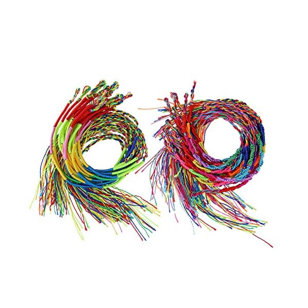 40 Piezas 2 Estilos Pulseras Trenzadas a Mano Coloridas Pulseras de Amistad Pulsera de Muñeca y Tobillo | DeHippies.com