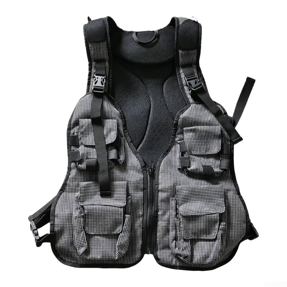 Chaleco de nailon resistente con malla 3D, espalda negra