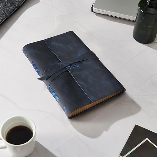 Miniatura 14 de MAYBELL Diario de cuero para escribir de 5 x 7 pulgadas, diario encuadernado en cuero genuino para hombres y mujeres, 200 páginas rayadas, cuaderno