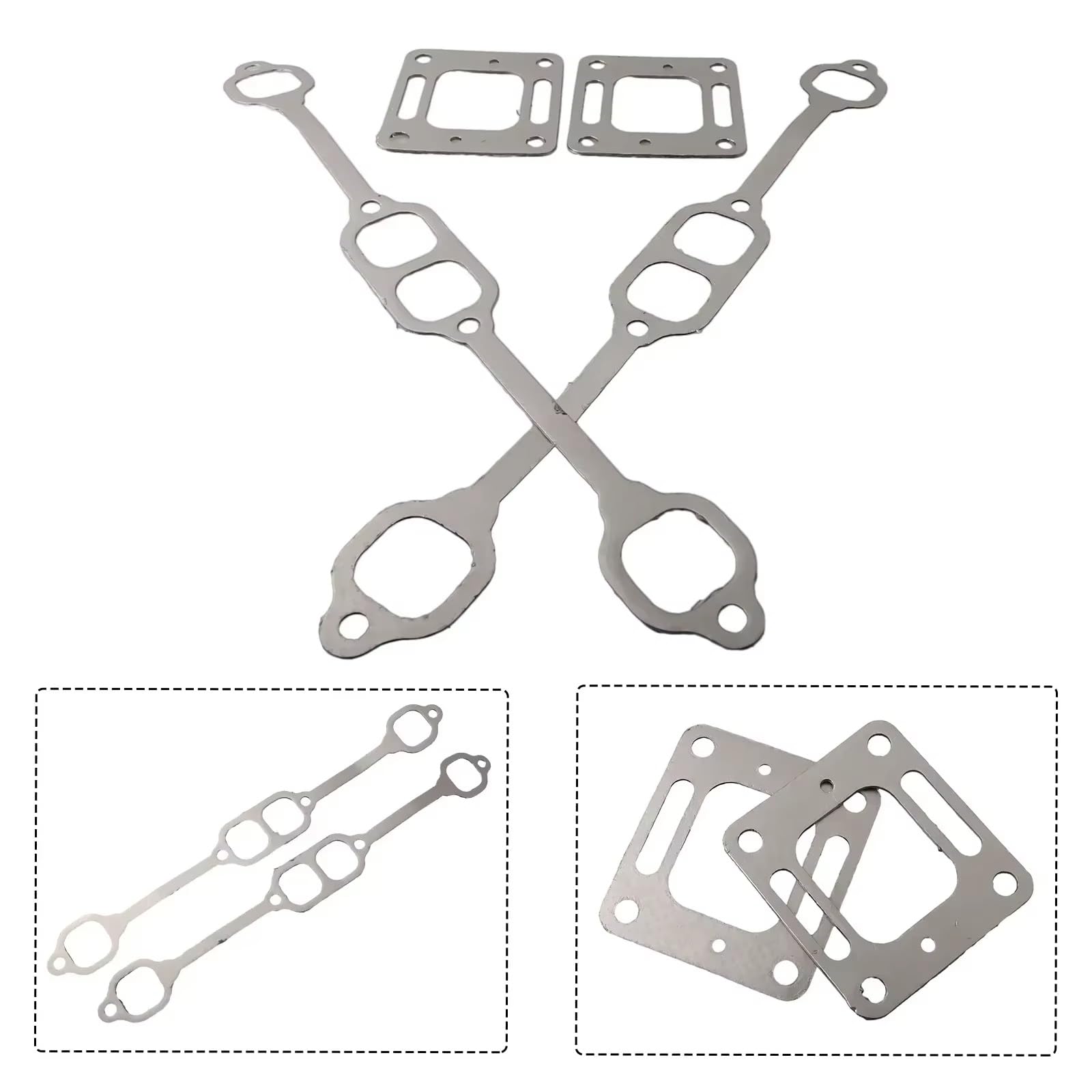 per Motori Mercruiser da 5.0 e 5.7 1980-2002, 4 guarnizioni per collettore di Scarico per Rialzo Centrale, Accessori per Auto, Guarnizione valvola EGR