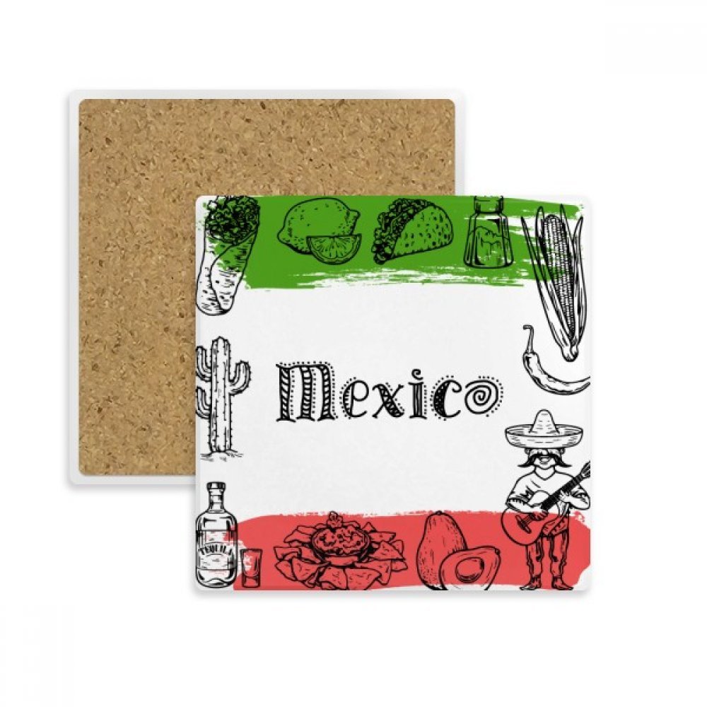 Sous-verre pierre absorbante cactus mexicain dessous de tasse cuisine coloré