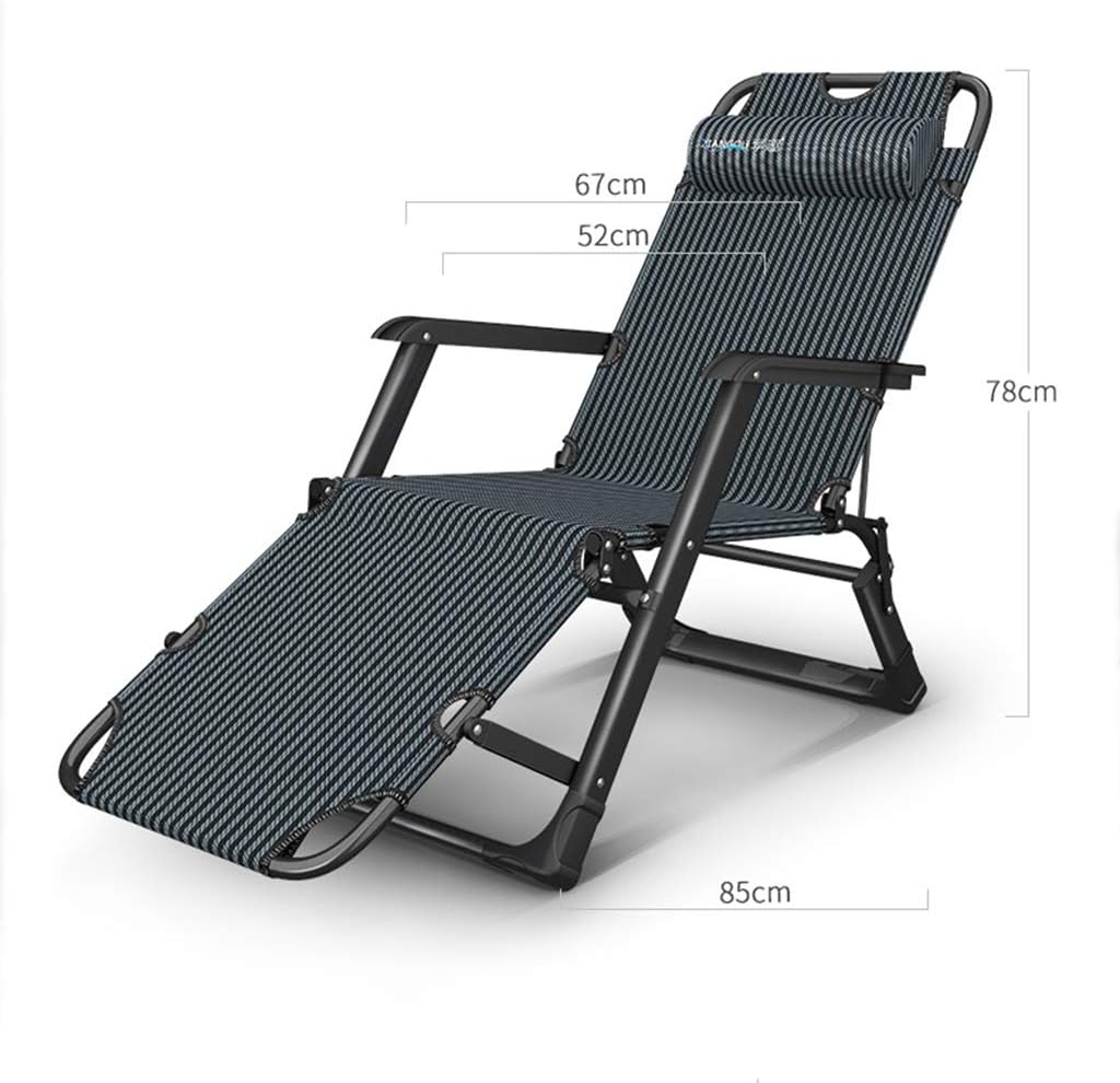 Garden Chair - Blue Cushion Sun Lounger Recliner Chairs Folding Zero Gravity Chairs Garden Outdoor Reclining Chair for Outdoor Patio, Camping, Beach, Deck
