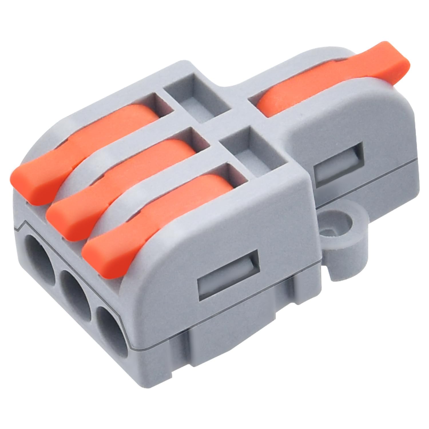 SNOOGG 5 Piece Pack DIY Mini Quick Terminal Connector Block Compact Splice Electrical 1 in 2 out T TYPE Connectors Clamp with Actuation Releasable Lever Quick & Easy-image-36