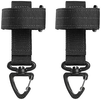 Nylon Gloves Holder With Keychain Carabiner Tactical Gloves Climbing Rope Storage Buckle For 2" Duty Belt (Gloves Not Included) Pack of 2