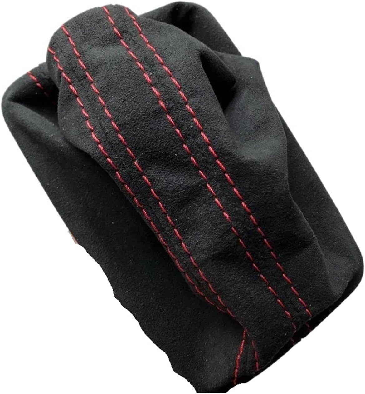 Shift Knob Suede Boots Cover Compatible With V W LHD Golf 7 7.5 MK7 White Line Red Line(4holes)