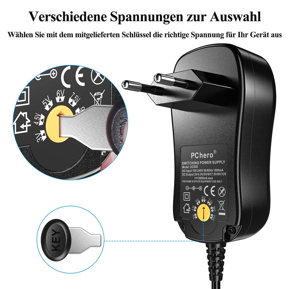 Chargeur Universel 72W 3V-24V - Adaptateur AC/DC Avec 14 Embouts Et Câble Polarité Inversée