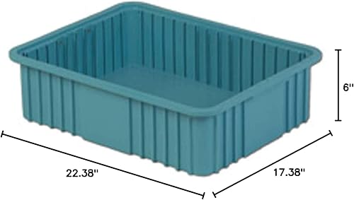 Miniatura 4 de LEWISBins Caja divisora, 22-38" x 17-38" x 6", azul claro, lote de 4