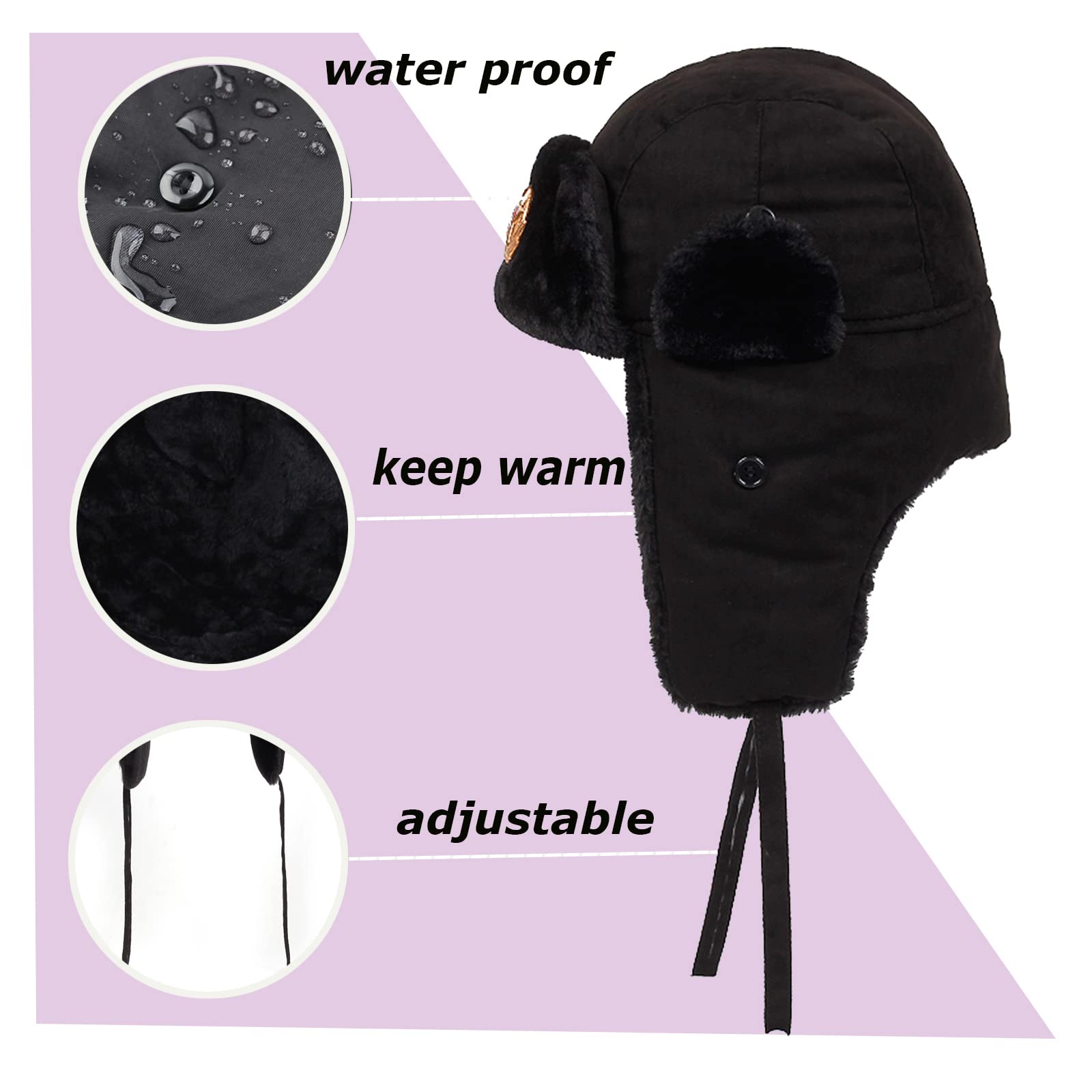 Russo Esercito Sovietico Pelliccia Militare Cosacco Ushanka Cappello Pilot Trapper Aviatore Cap Inverno Faux Paraorecchie Neve Caps cappello