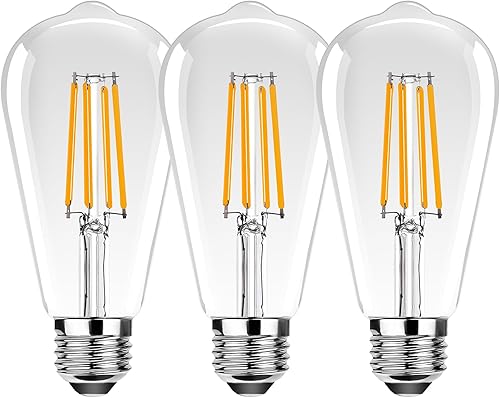ST19 Bombillas LED Edison vintage, bombilla LED E26 equivalente a 25 W, bombillas de filamento LED vintage ST64, 2.5 W, blanco cálido 2200 K, 250