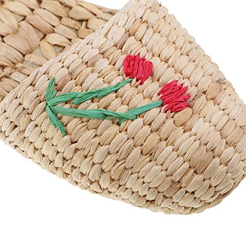 Homyl Pantufas masculinas casuais 100% feitas à mão com palha natural para uso interno, sapatos ecol