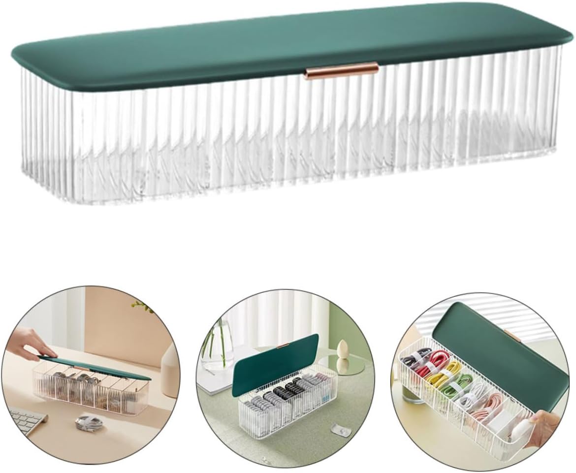 Balacoo 3pcs Box Desktop Cord Organizer for Electronics Cover for Easy Storage of Cords and Wires for Use Design Multiple Compartments
