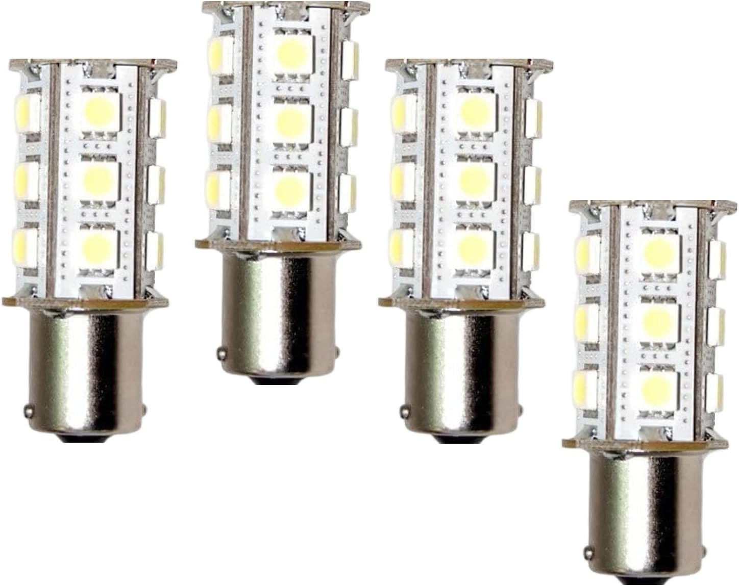 HQRP 4Pack BA15s 18 LEDs Light Bulb Warm White Replacement
