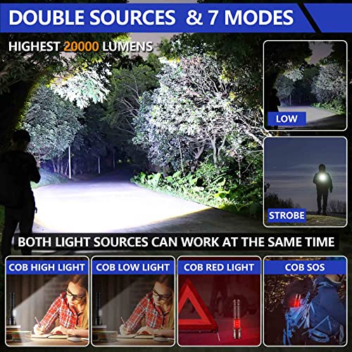 Rechargeable Flashlights High Lumens Long Range, Esgofo High Power 100000 Lumen High Beam LED Handheld Flashlight, Ultra… - Image 4